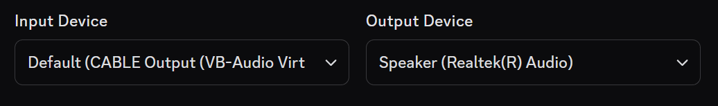 image to show the input and output settings to do